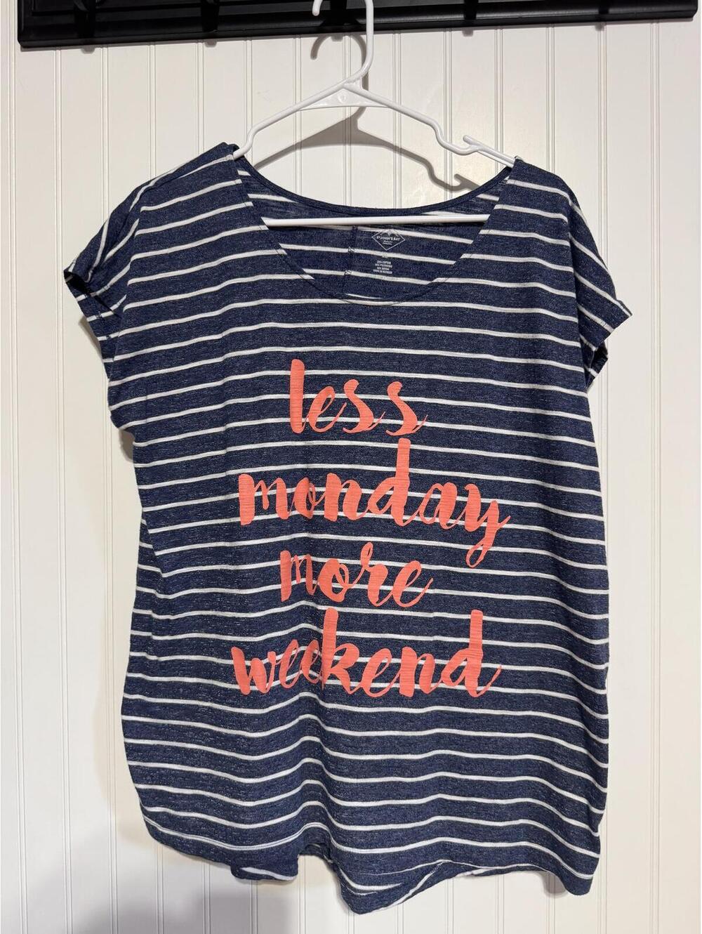 St. John's Bay Women's Striped Graphic Tee XL